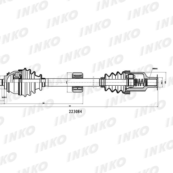 Привод Renault 7711497474 Inko 223084 Logan I LS0# K7J K7M LS1Y K4M -14/02 Sandero I BS12, R 