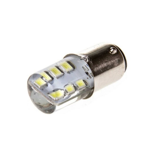 Лампа св/д BAY15d S25 (P21/5W) 12V 12 SMD диодов 2-конт Белая