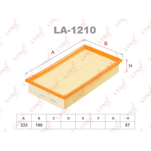 Фильтр воздушный Lynx LA-1210 (C 34175 Mann/CA 5782 Fram)