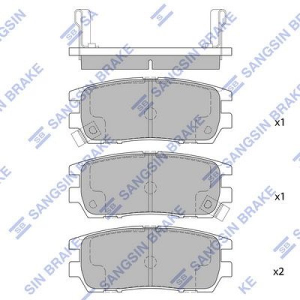 Колодки тормозные задние MMC PD4/6/8W PE8W PF6/8W V2#/4#/55W Sangsin SP-1538 (NP3002,PF3280,D6054MH)
