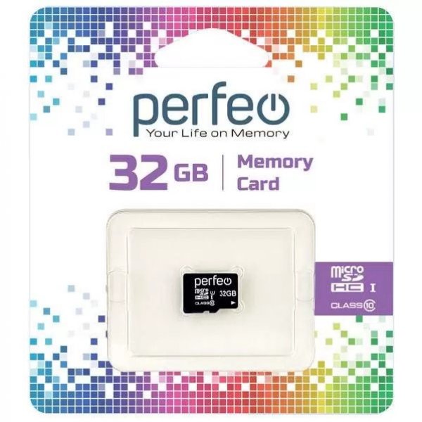 Карта памяти MicroSD 32Gb Perfeo class 10 без адаптера