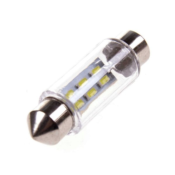 Лампа св/д T11*39 12V 6 SMD обманка Белая SKYWAY