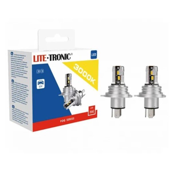 Лампа H4 LITE-TRONIC FOG H4FSLEDX2 3000K 12V 2шт