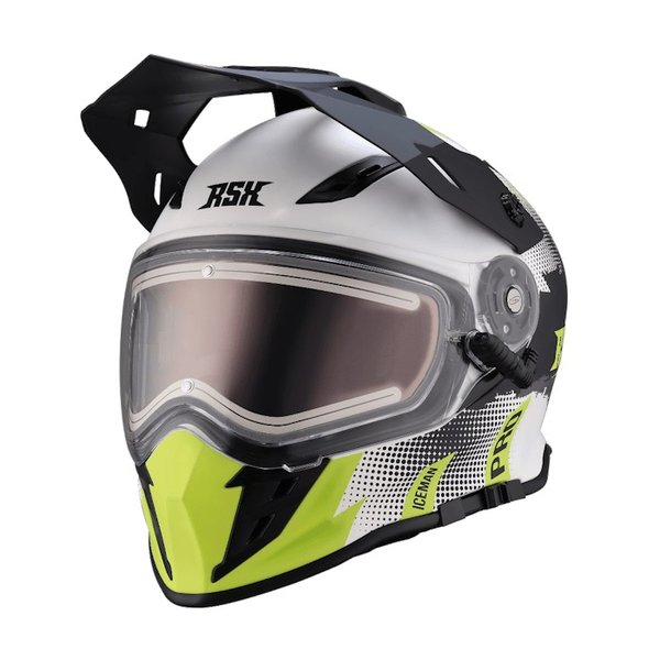 Шлем RSX Iceman (H-331) Winter бело-зеленый матовый S (Очки желтые)