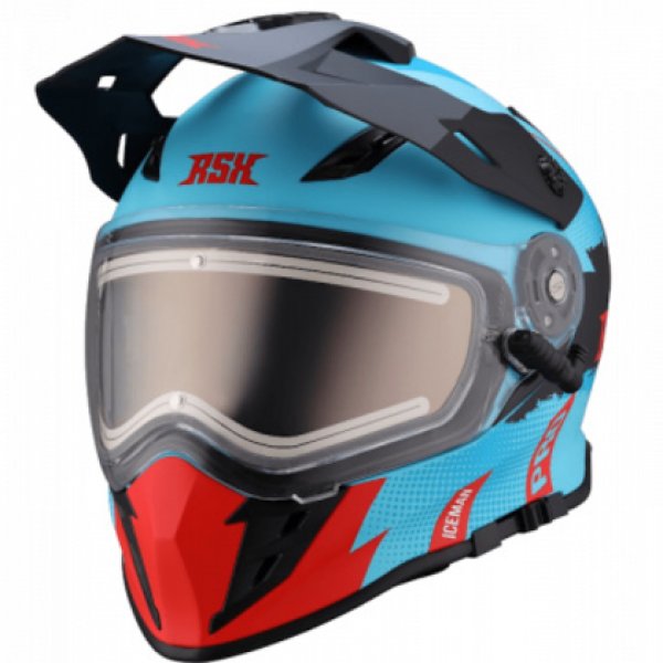 Шлем RSX Iceman (H-331) Winter красно-голубой матовый S (Очки желтые)