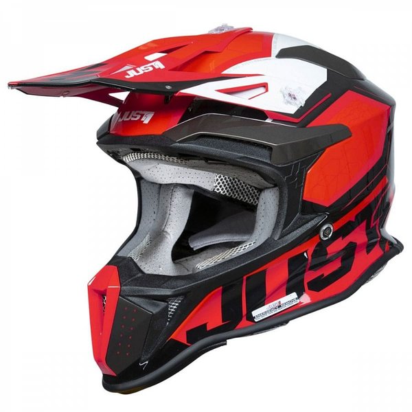 Шлем кроссовый JUST1 J18 HEXA Красный/белый/черный, XL