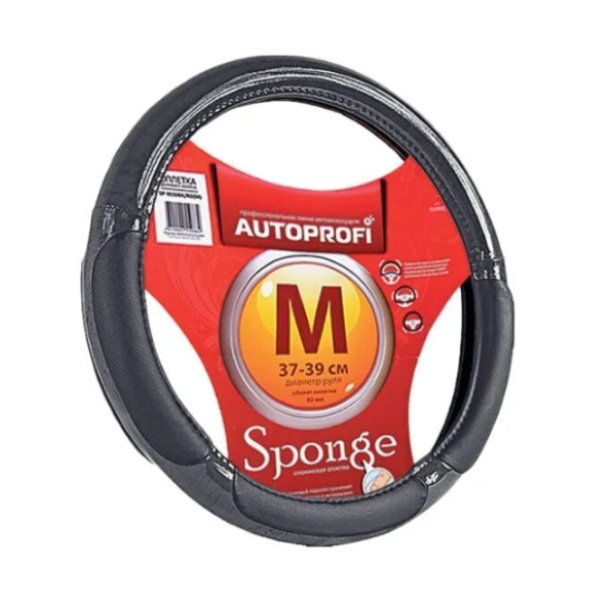 Оплетка M Autoprofi SP-5022 BK WOOD (кожа со спонжевыми вставками)