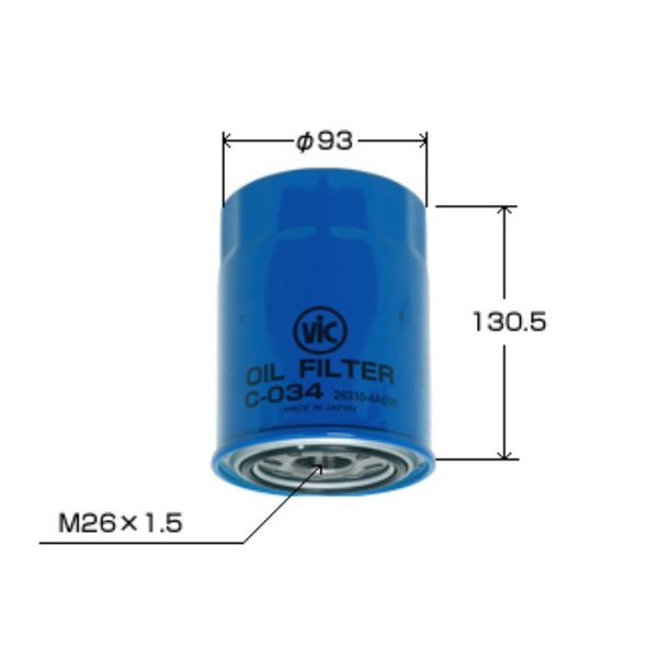 Фильтр масляный Vic C-034 Япония